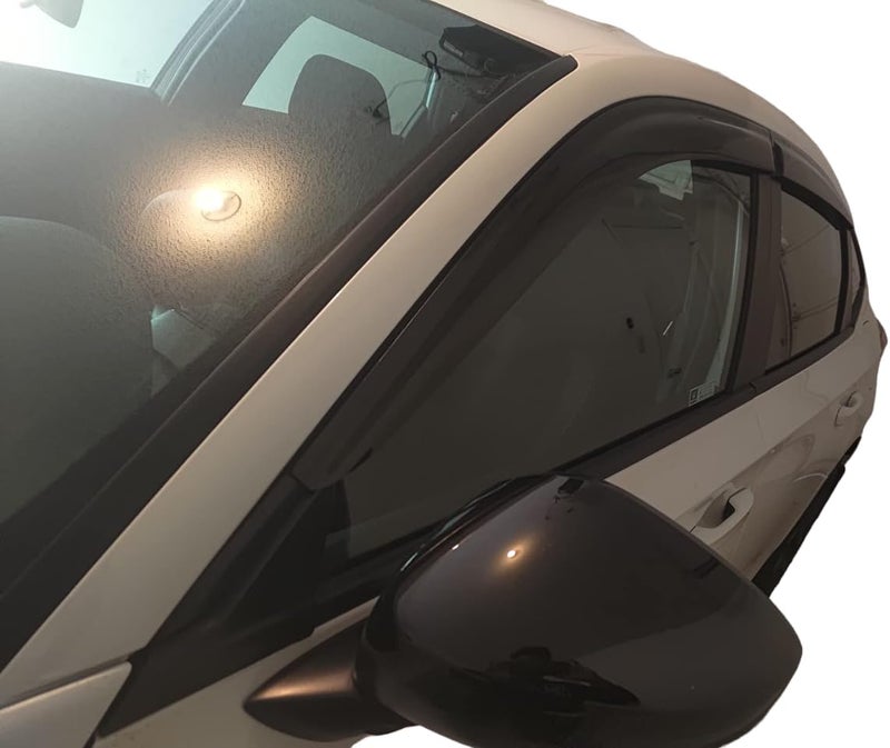 Optimal Co 2022-2026 Tape-On Rain Guards for Honda Civic Hatchback Side Window Visor Deflectors HB LX Sport Touring EX-L Tinted Vent Shades Protectors 2023 2024 2025 - Image 3
